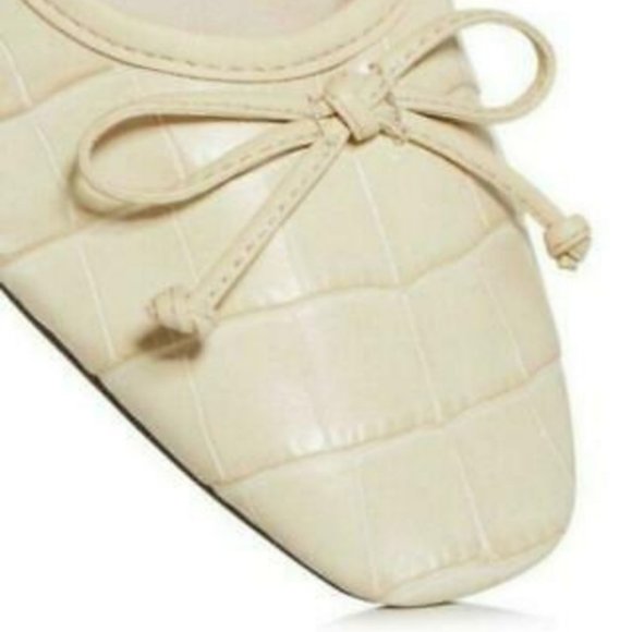 Schutz Arissa Ballet Flats Leather Slip on Almond Buff -8 - Picture 2 of 5